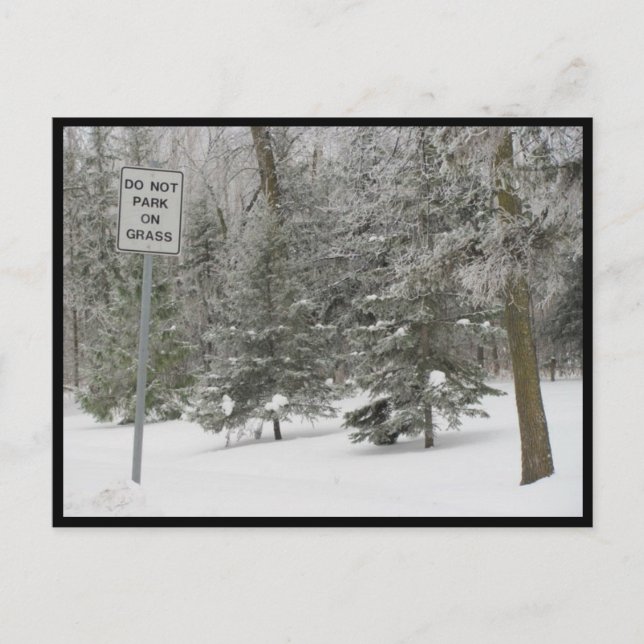 Portage - snow humour postcard (Front)