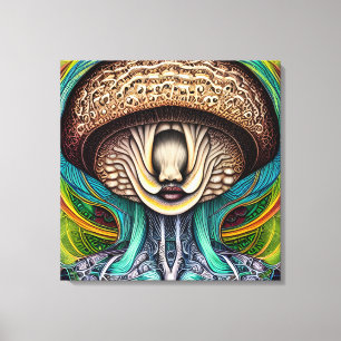 Portait of a Mushroom With Human Features  Canvas Print