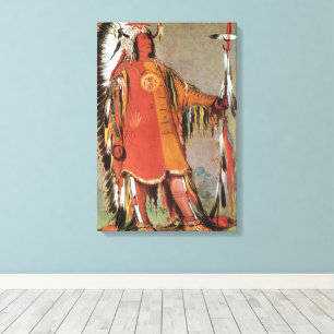 Portait of Indian Chief Mato-Tope by George Catlin Canvas Print