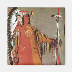 Portait of Indian Chief Mato-Tope by George Catlin Magnet