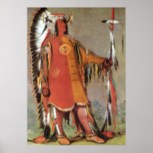 Portait of Indian Chief Mato-Tope by George Catlin Poster