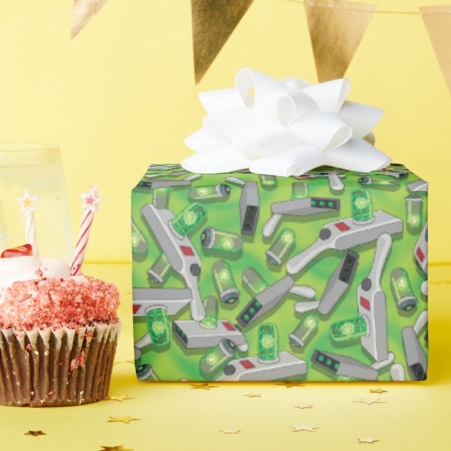 Portal Gun Pattern Wrapping Paper (Birthday Party)
