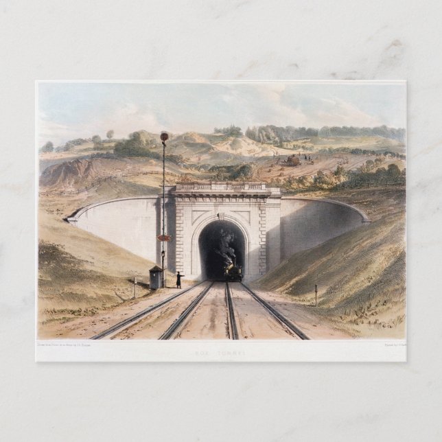Portal of Brunel's box tunnel near Bath Postcard (Front)