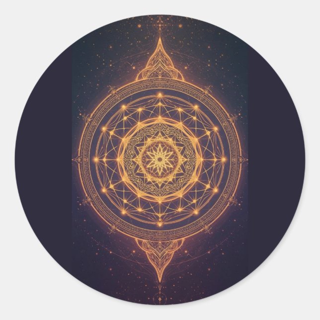 Portal of the Infinite Light – A Sacred Mandala Classic Round Sticker (Front)