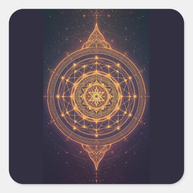 Portal of the Infinite Light – A Sacred Mandala Square Sticker (Front)