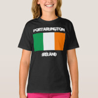 Portarlington, Ireland with Irish flag Girls