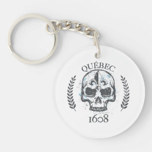 Porte-clé acrylique Québec biker skull/crane Key Ring