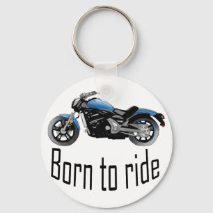 Porte-clé "Born to ride", moto bleue Key Ring