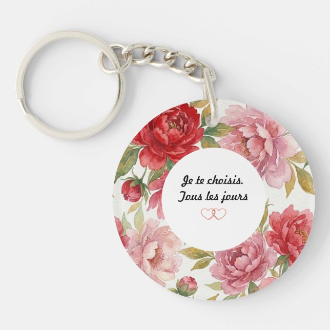 Porte-clé Couple – Deux regards, une histoire Key Ring (Front)