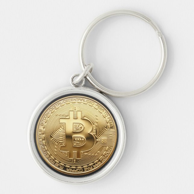 Porte-clé en métal bitcoin key ring (Front)