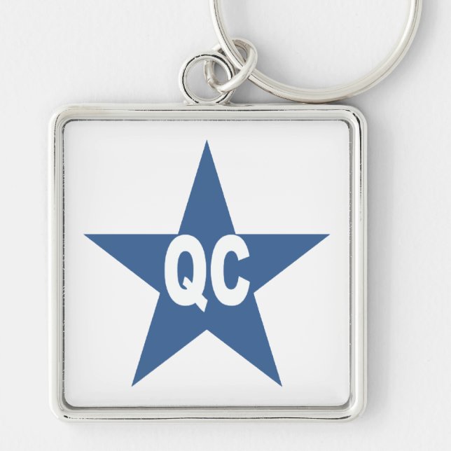 Porte-clé grand carré  Premium QUEBEC Key Ring (Front)