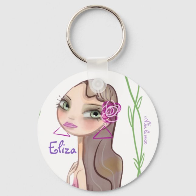 porte-clef avec prénom pour fille key ring (Front)