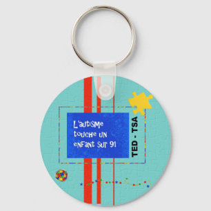 porte-clés L'autisme touche un enfant sur 91 Key Ring