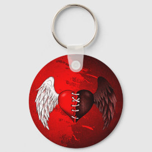 Porte-clés mi-ange mi-démon key ring