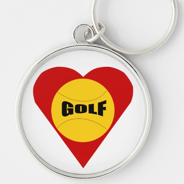 Porte-clés rond Premium AMOUR GOLF Key Ring (Front)