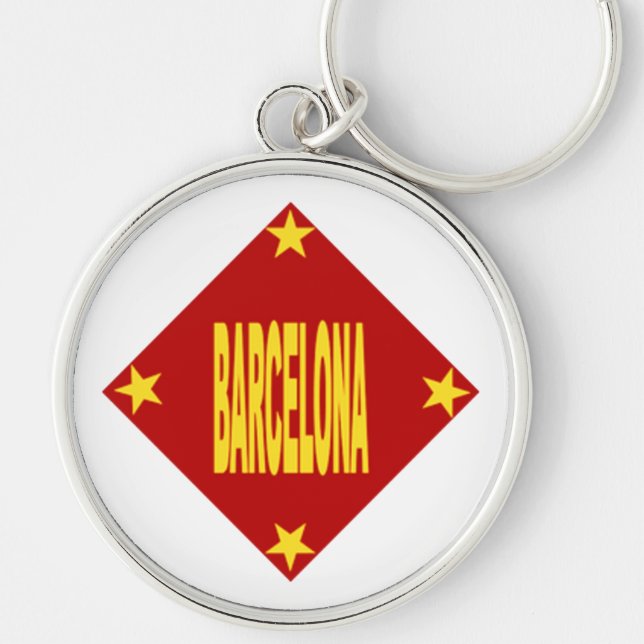 Porte-clés rond Premium Design BARCELONA Key Ring (Front)