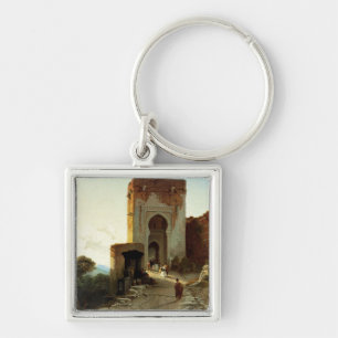 Porte de Justice, Alhambra, Granada (oil on canvas Key Ring