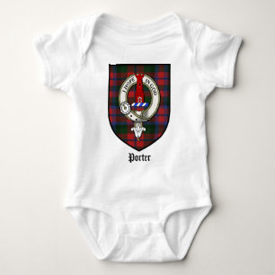 Porter Clan Crest Badge Tartan Baby Bodysuit