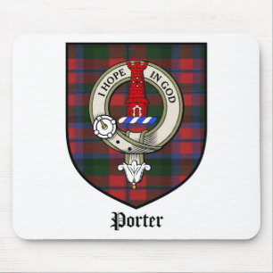 Porter Clan Crest Badge Tartan Mouse Mat
