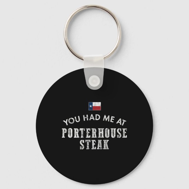 Porterhouse Steak Rare Medium Dinner Texas Beef Gr Key Ring (Front)