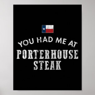 Porterhouse Steak Rare Medium Dinner Texas Beef Gr Poster