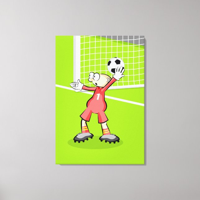 Portero Football Making an Arc Gap Canvas Print (Front)