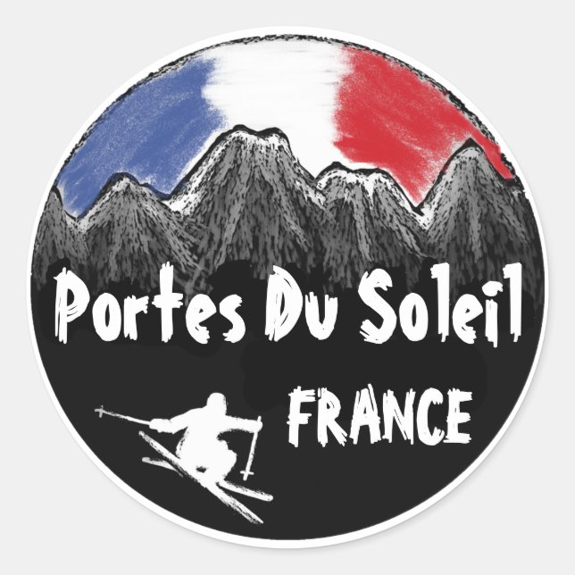 Portes Du Soleil France skier sticker (Front)