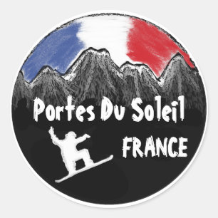 Portes Du Soleil France snowboarder sticker