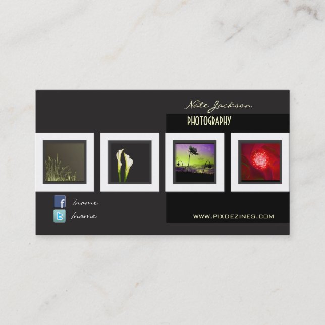 Portfolio business cards photos template (Front)