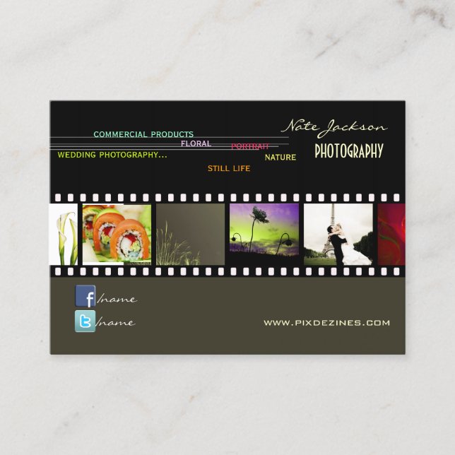 Portfolio business cards photos template (Front)