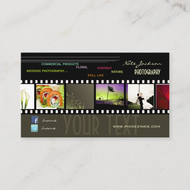 Portfolio business cards photos template/DIY fonts (Front)