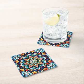 Portfolios Mandala Square Paper Coaster