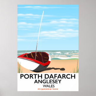 Porth Dafarch, Anglesey vintage travel poster