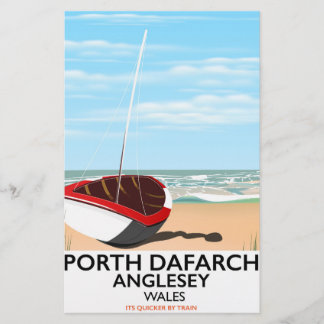 Porth Dafarch, Anglesey vintage travel poster Stationery