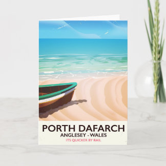 Porth Dafarch, Anglesey Welsh beach poster Holiday Card
