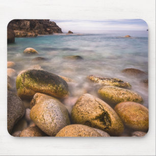 Porth Nanven is a rocky cove, Land's End, Cornwall Mouse Mat