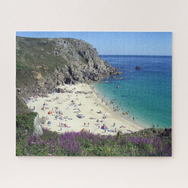 Porthchapel Beach Surfing Porthcurno Cornwall U. K Jigsaw Puzzle (Horizontal)