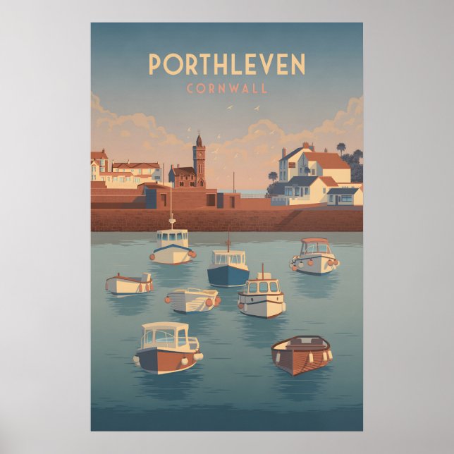 Porthleven Cornwall Travel Poster (Front)