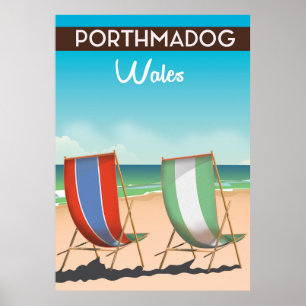 Porthmadog, Wales, welsh, travel poster print.