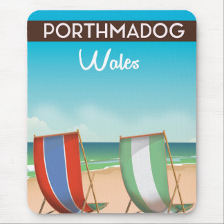Porthmadog, Wales, welsh, travel poster print. Mouse Mat