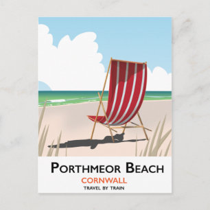 Porthmeor Beach beach travel poster Postcard