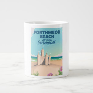 Porthmeor Beach, St Ives, Cornwall travel poster Large Coffee Mug