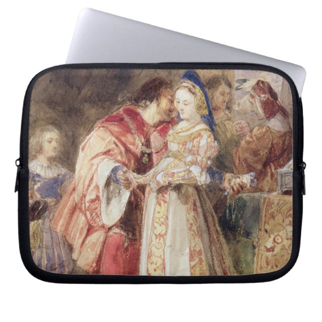 Portia and Bassanio, c.1826 (w/c, brown ink, bodyc Laptop Sleeve (Front)
