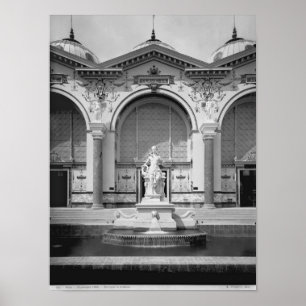 Portico and fountain at the Universal Poster