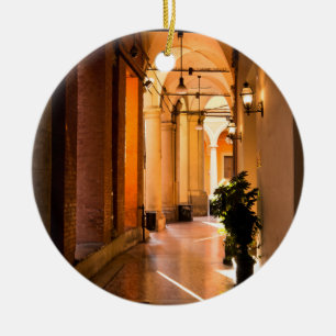 Portico in Bologna, Italy Ceramic Tree Decoration