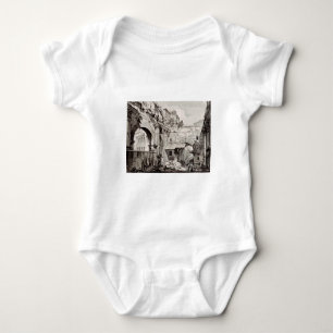 Portico of Octavia Rome Black and White Art Baby Bodysuit