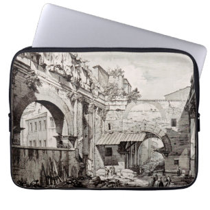 Portico of Octavia Rome Black and White Art Laptop Sleeve