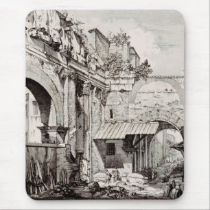 Portico of Octavia Rome Black and White Art Mouse Mat