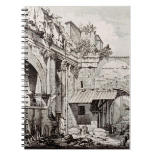 Portico of Octavia Rome Black and White Art Notebook