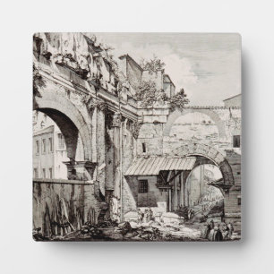 Portico of Octavia Rome Black and White Art Plaque